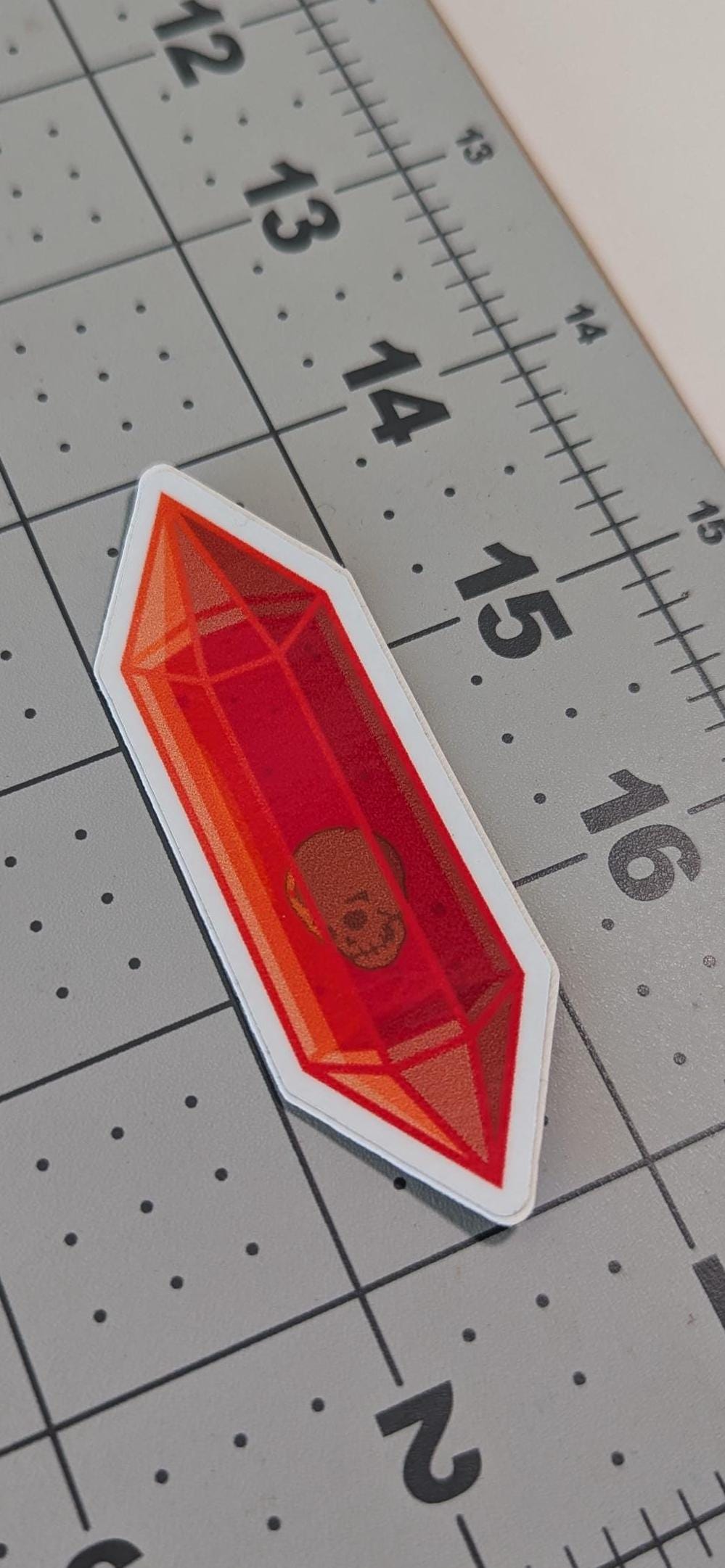 "Skull Red Crystal" Sticker