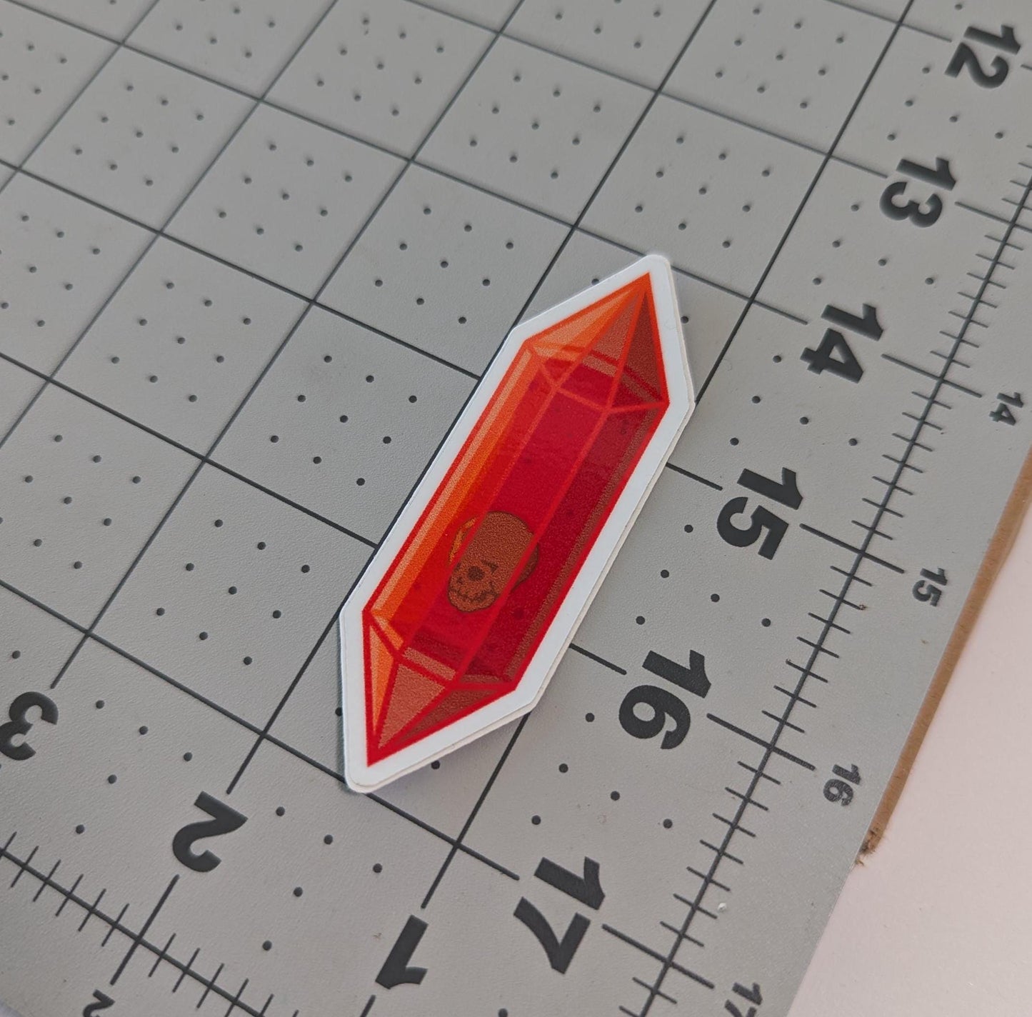 "Skull Red Crystal" Sticker
