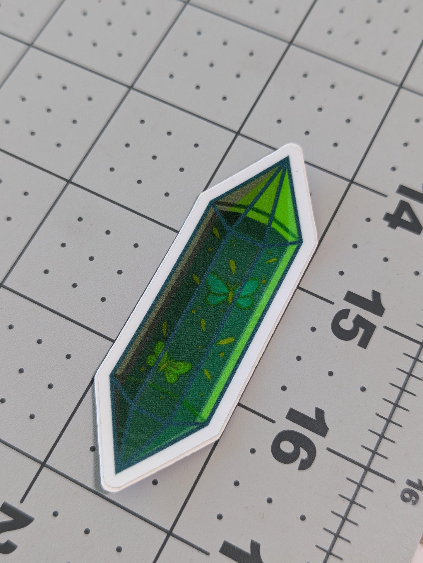 "Green Butterflies Crystal" Sticker