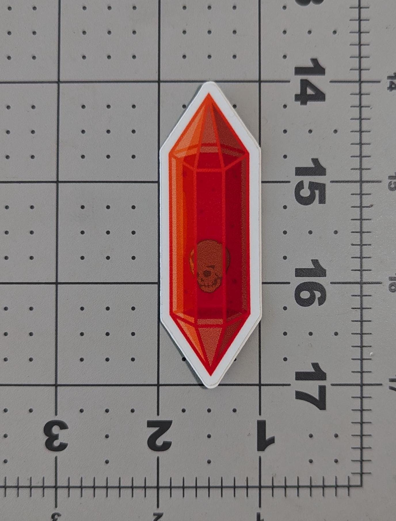 "Skull Red Crystal" Sticker