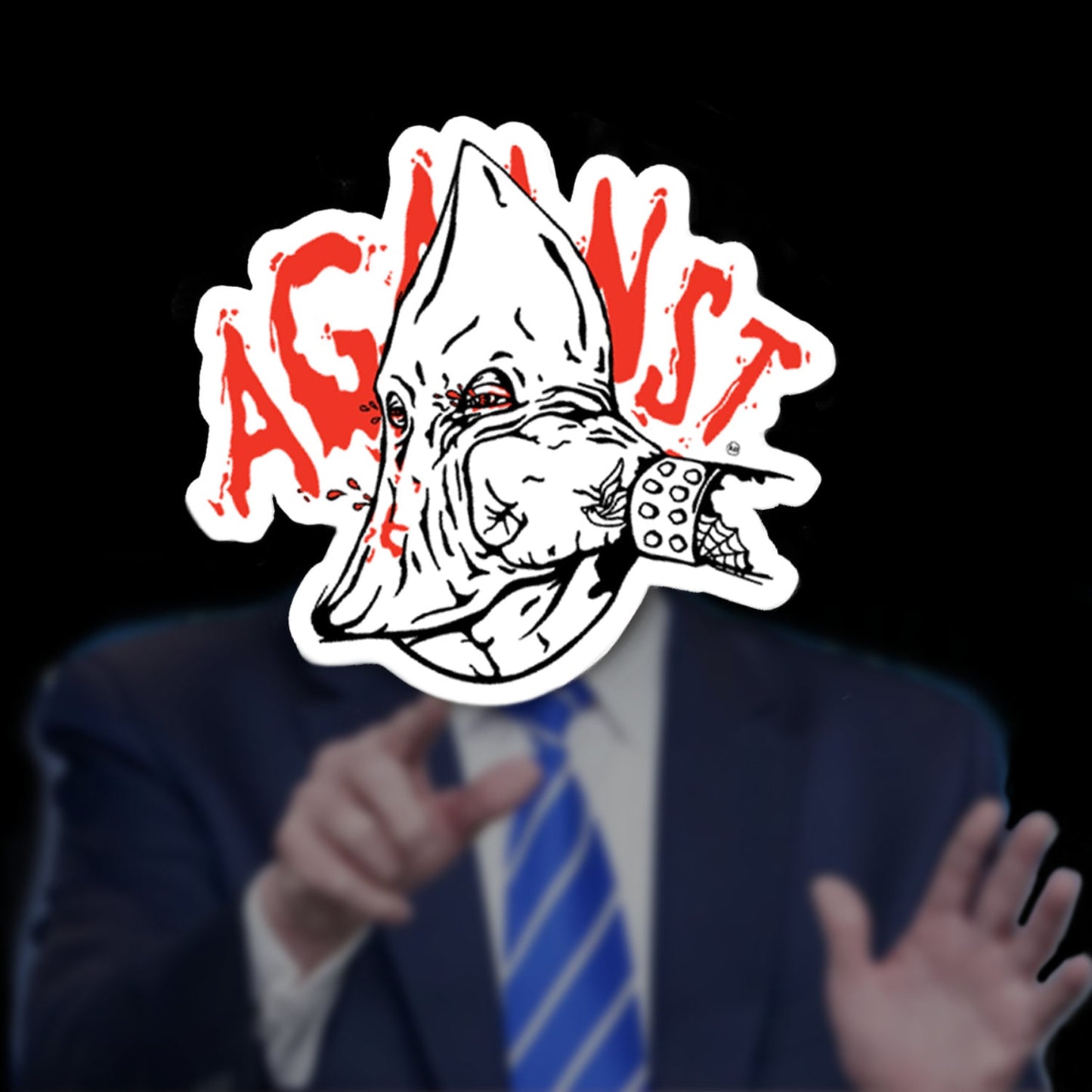 "Against" Sticker