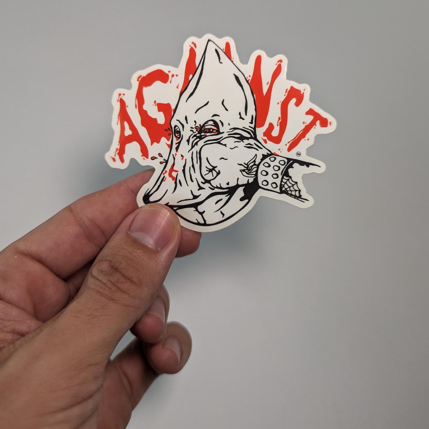 "Against" Sticker