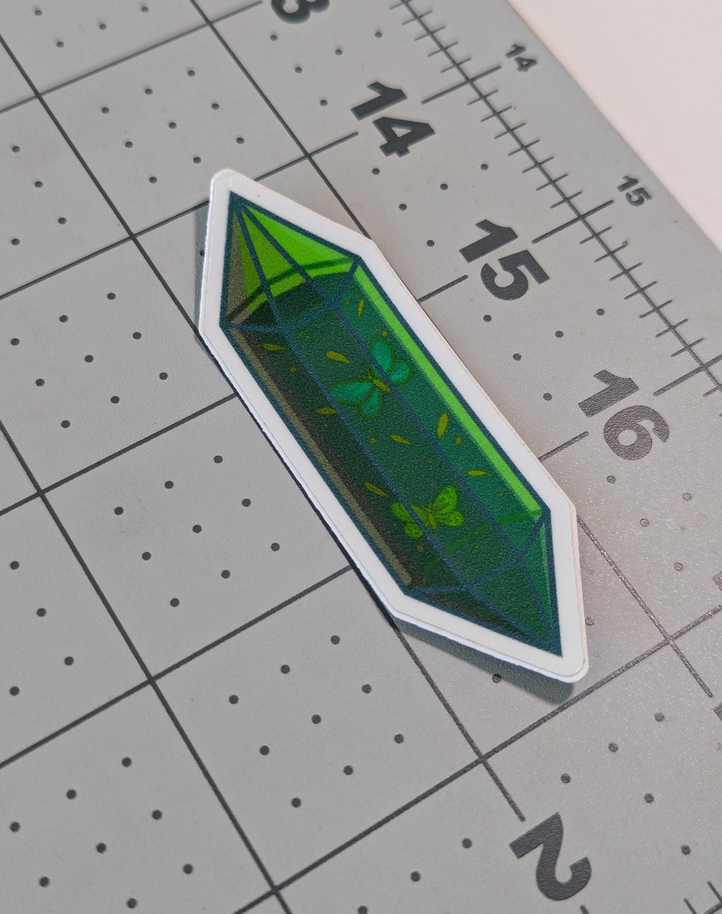 "Green Butterflies Crystal" Sticker