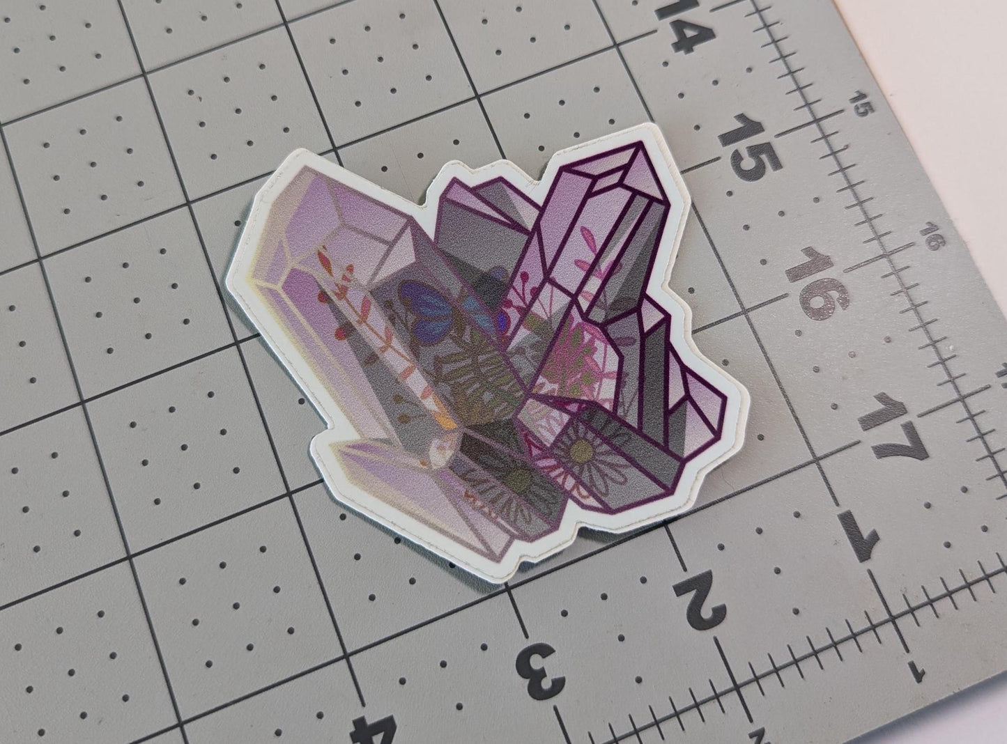 "Floral butterflies Crystal" Sticker