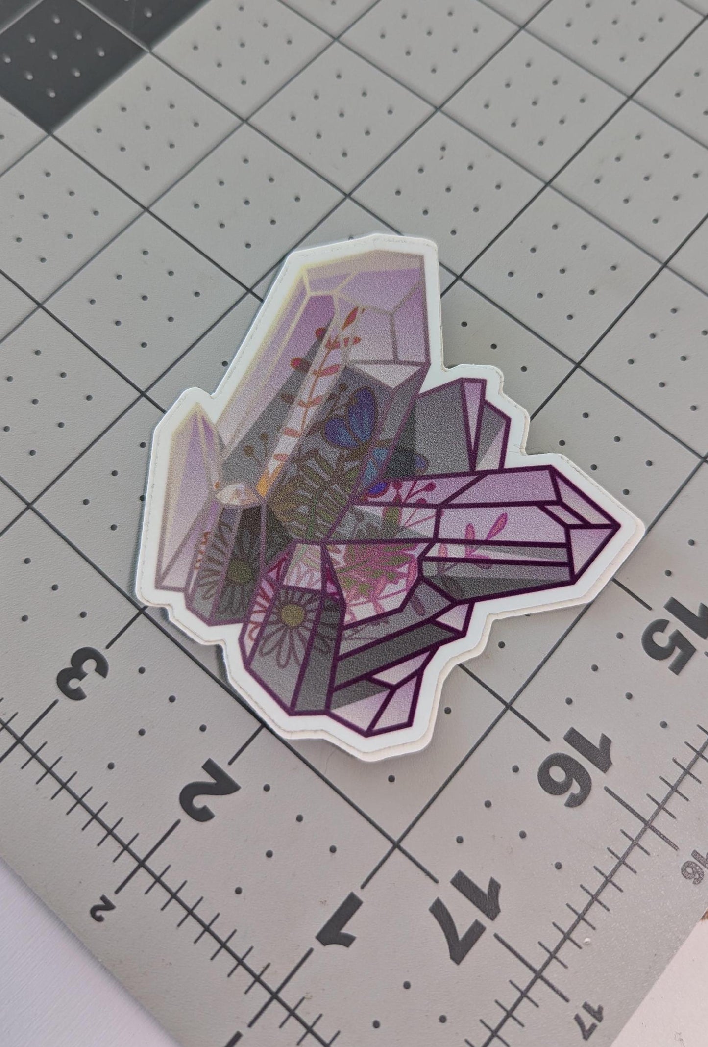 "Floral butterflies Crystal" Sticker