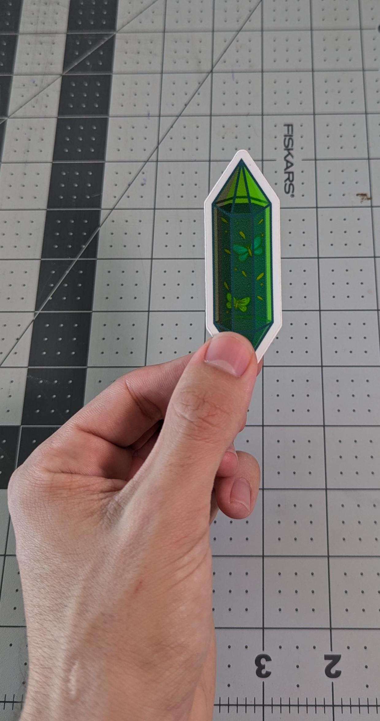 "Green Butterflies Crystal" Sticker