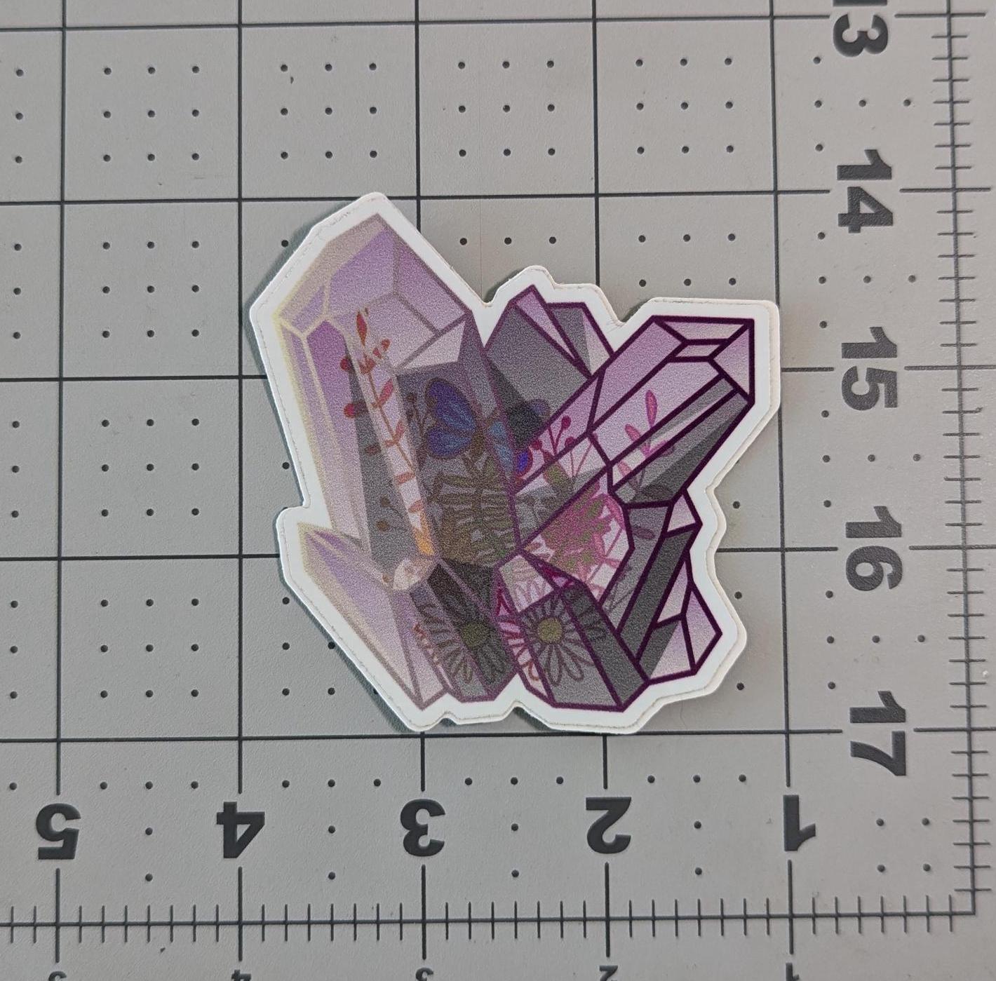 "Floral butterflies Crystal" Sticker